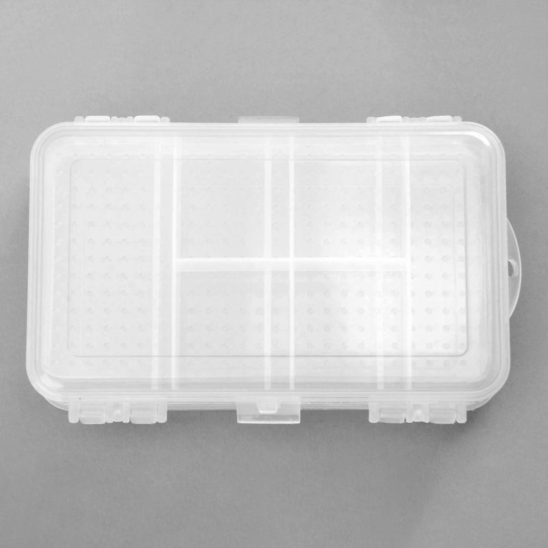MUXSAM Double Sided Storage Organizer Container with Dividers, 1-Pack Jewelry Box Case 5.6x3.3in for Craft Beads Makeup Rings Earrings Necklace Fishing Tackles Screws (Plastic Front 4 + Back 6 Grids) - Image 2
